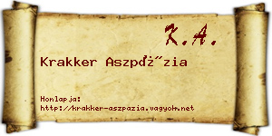Krakker Aszpázia névjegykártya